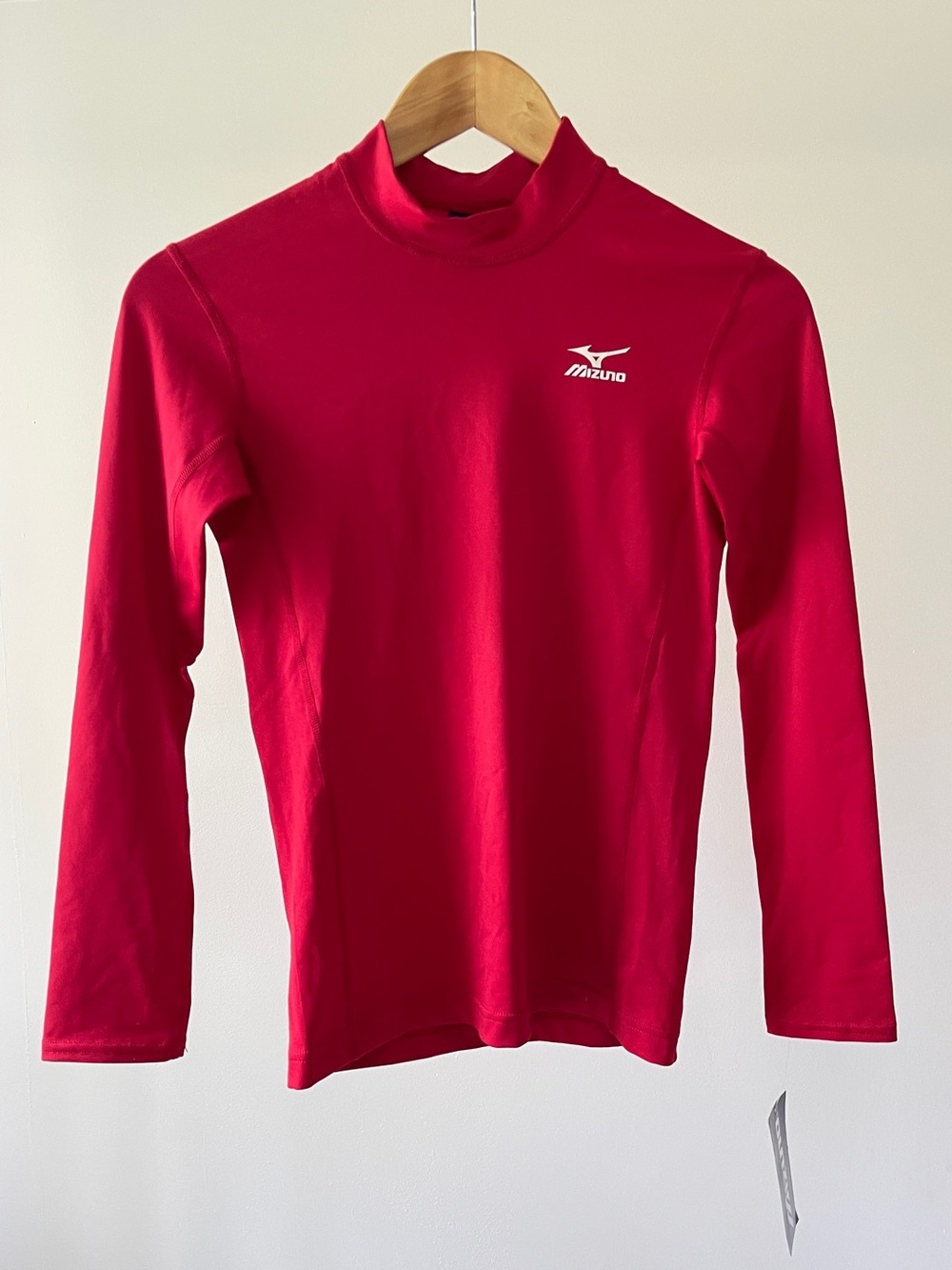 Mizuno Red NWT Mock Neck Long-Sleeve Performance Tee Size XXS